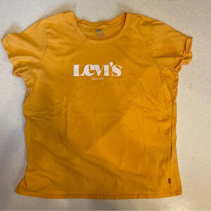 Levi’s yellow gold graphic logo tee t-shirt Women’s size 2X
